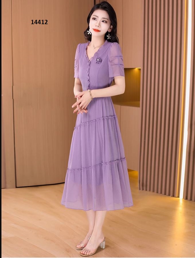 14412-Đầm xòe tím phối bèo tầng gắn hoa ngực (voan,lót) _thumbnail_4