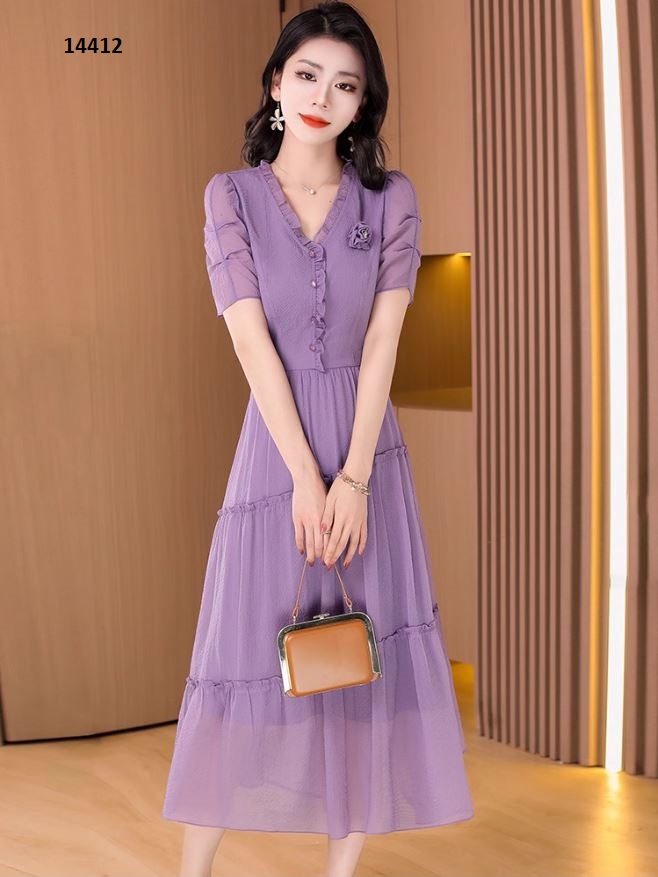 14412-Đầm xòe tím phối bèo tầng gắn hoa ngực (voan,lót) _thumbnail_3