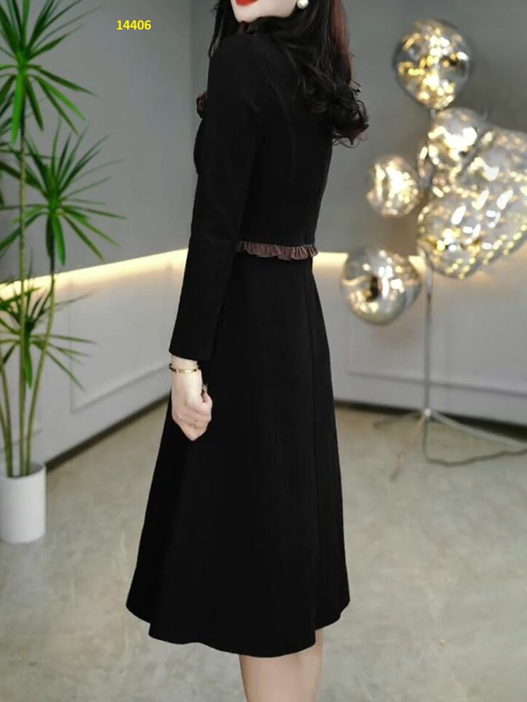 14406-Đầm xòe công sở tay dài, giả kiểu áo rời _thumbnail_1