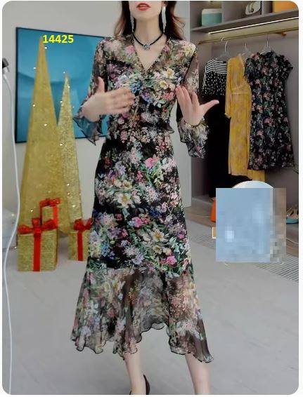 14425-Đầm voan đuôi cá phối tay lỡ (voan+thun) _thumbnail_3