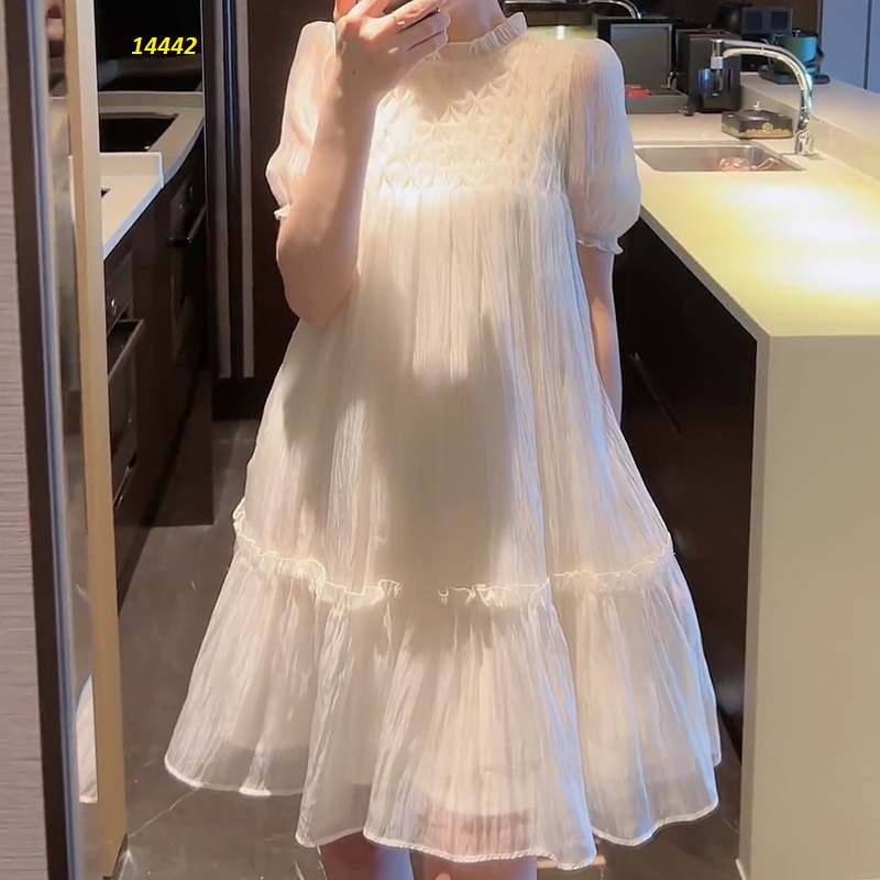 14442-Đầm oversize trắng, kiểu dáng tiểu thư sang trọng_thumbnail_1
