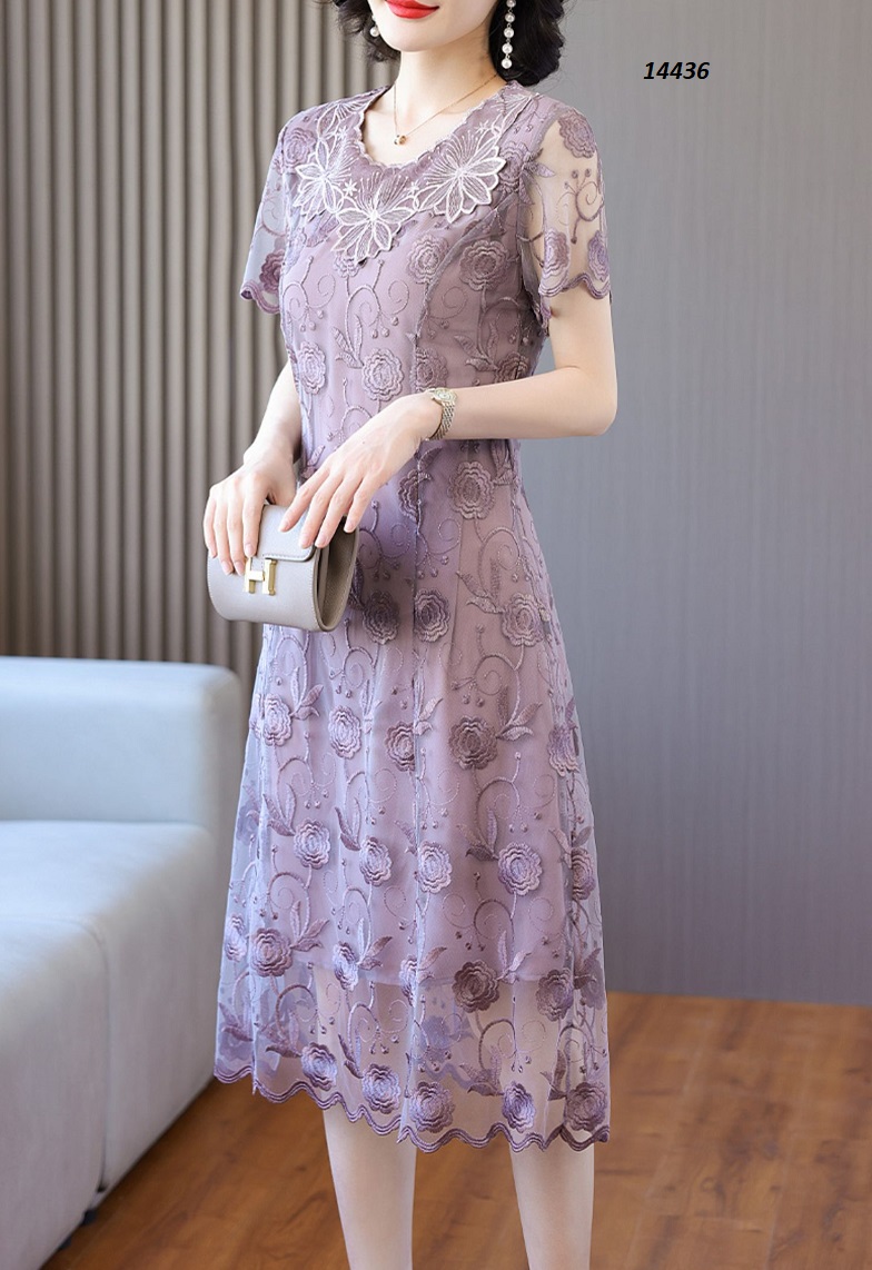 14436-Đầm ren suông dự tiệc cao cấp phối viền cổ hoa cắt lazer_thumbnail_1
