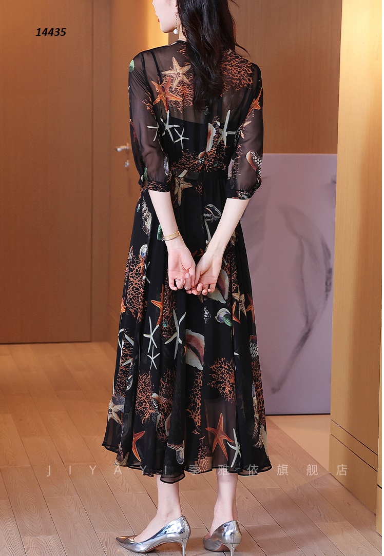 14435-Đầm voan xòe cổ tròn họa tiết sao biển_thumbnail_3