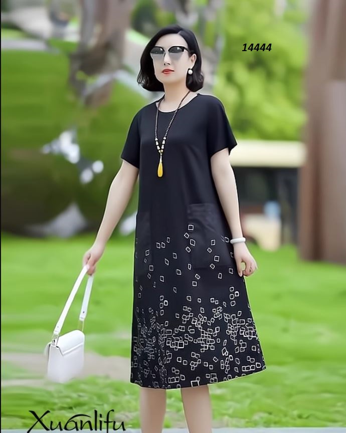 14444-Đầm suông phối túi ô vuông thanh lịch _thumbnail_2