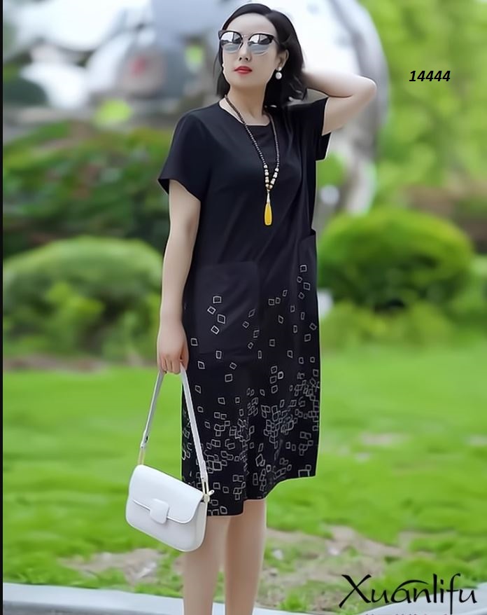 14444-Đầm suông phối túi ô vuông thanh lịch _thumbnail_1