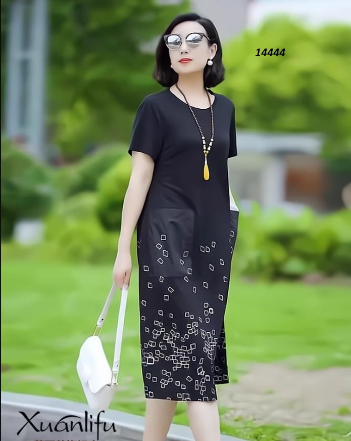 14444-Đầm suông phối túi ô vuông thanh lịch _thumbnail_0