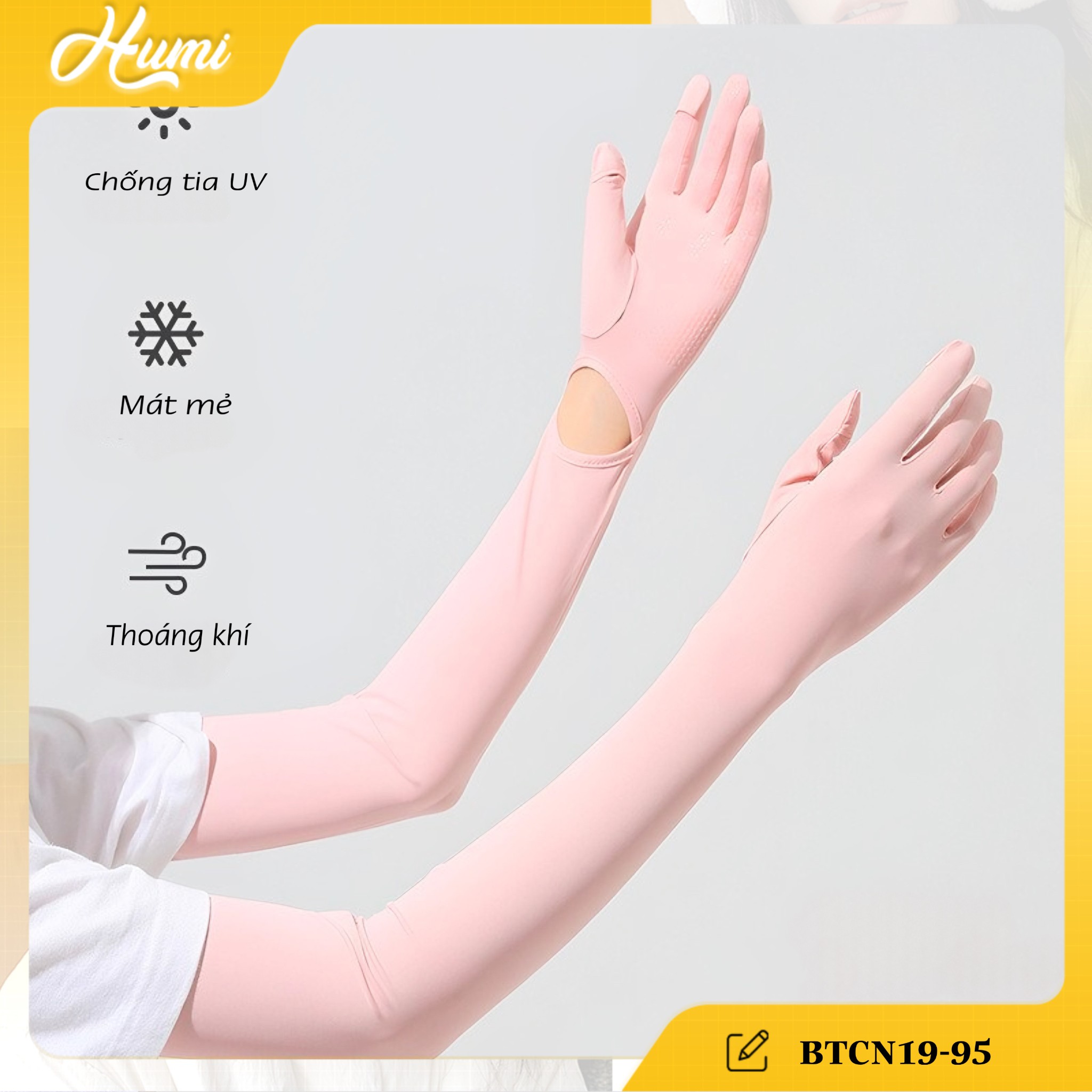 GĂNG TAY CHỐNG UV UPF 50+ (BTCN19-95 Hồng)