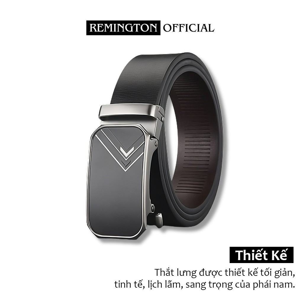 Thắt lưng nam da bò thật Remington Emery khóa tự động cao cấp fullbox, thiết kế tinh tế, bảo hành 12 tháng_thumbnail_2