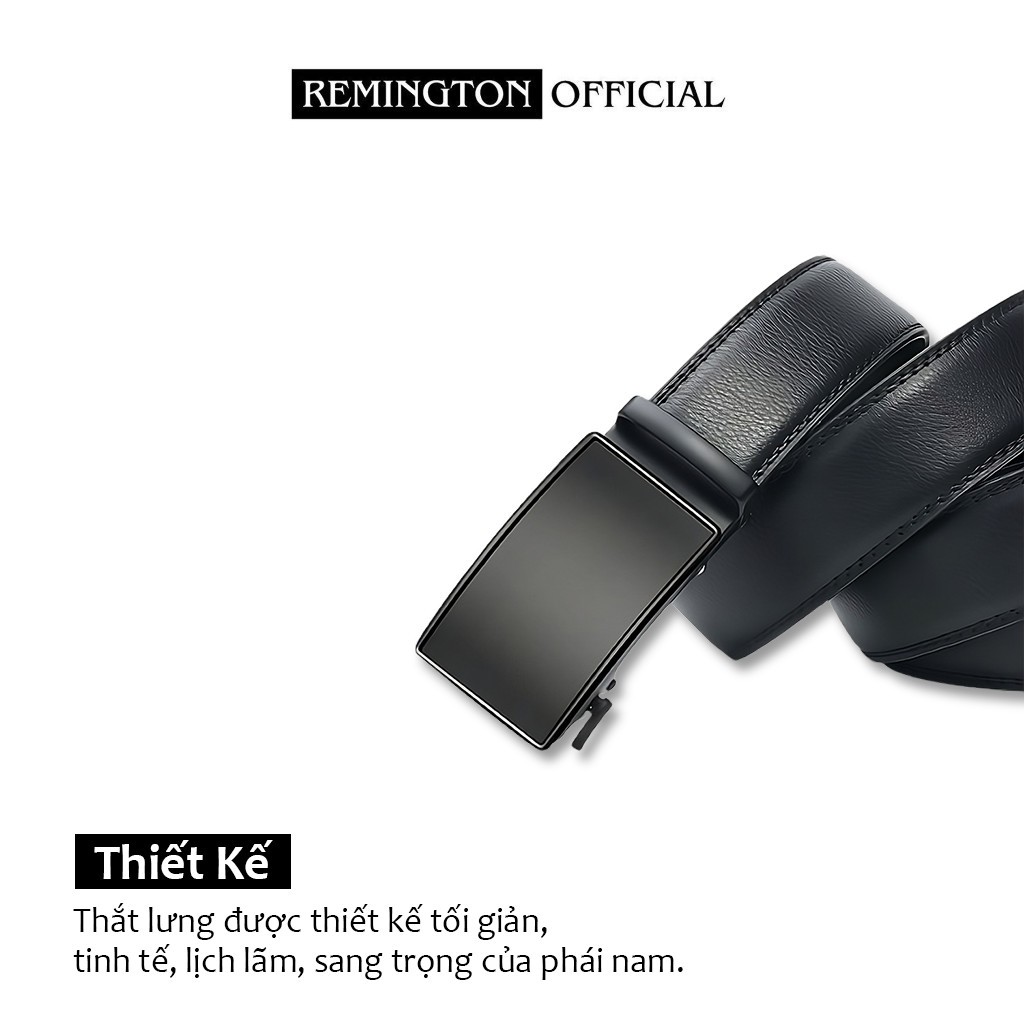Thắt lưng nam da bò thật Remington Edward khóa tự động cao cấp fullbox, thiết kế basic, bảo hành 12 tháng_thumbnail_5