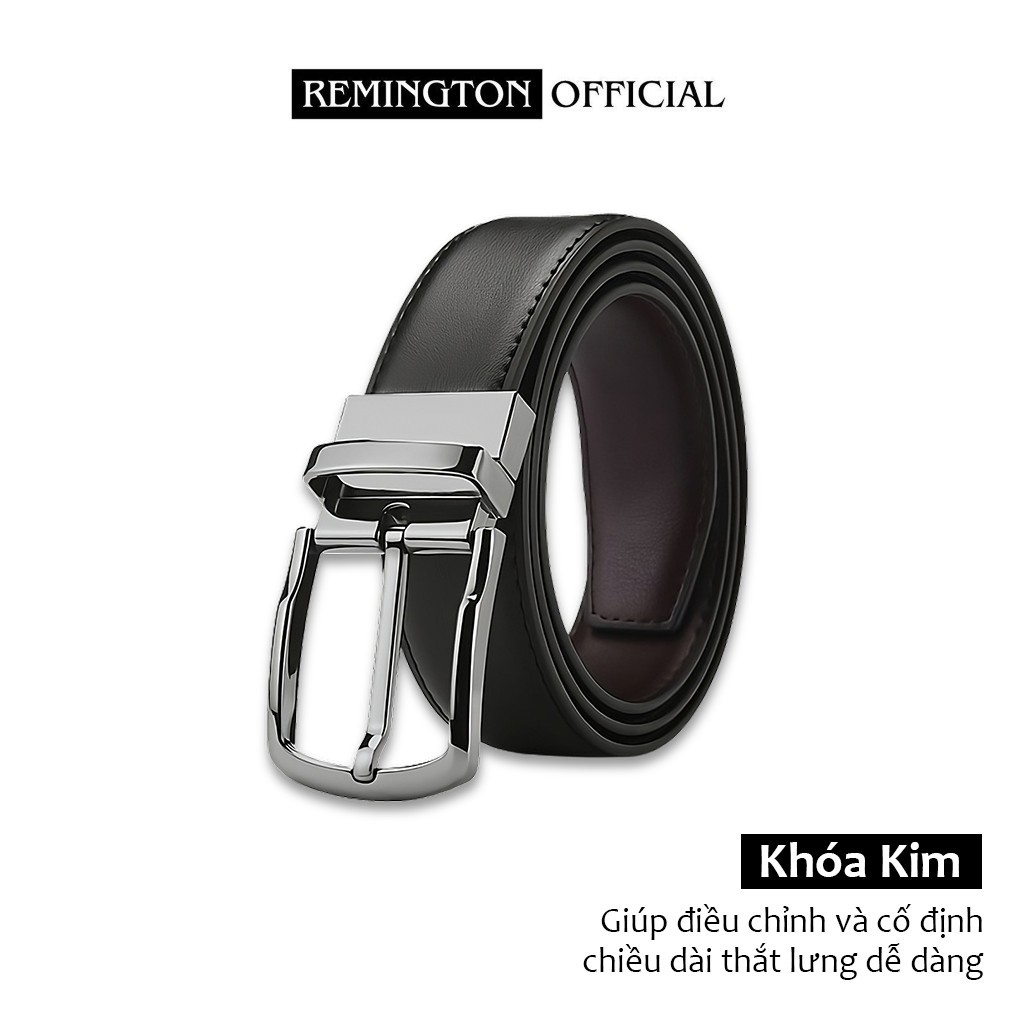 Thắt lưng nam da thật Remington Tyson khóa xoay hai chiều cao cấp fullbox, thiết kế tinh tế, bảo hành 12 tháng_thumbnail_2