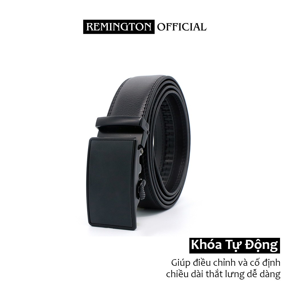 Thắt lưng nam da bò thật Remington Edward khóa tự động cao cấp fullbox, thiết kế basic, bảo hành 12 tháng_thumbnail_2