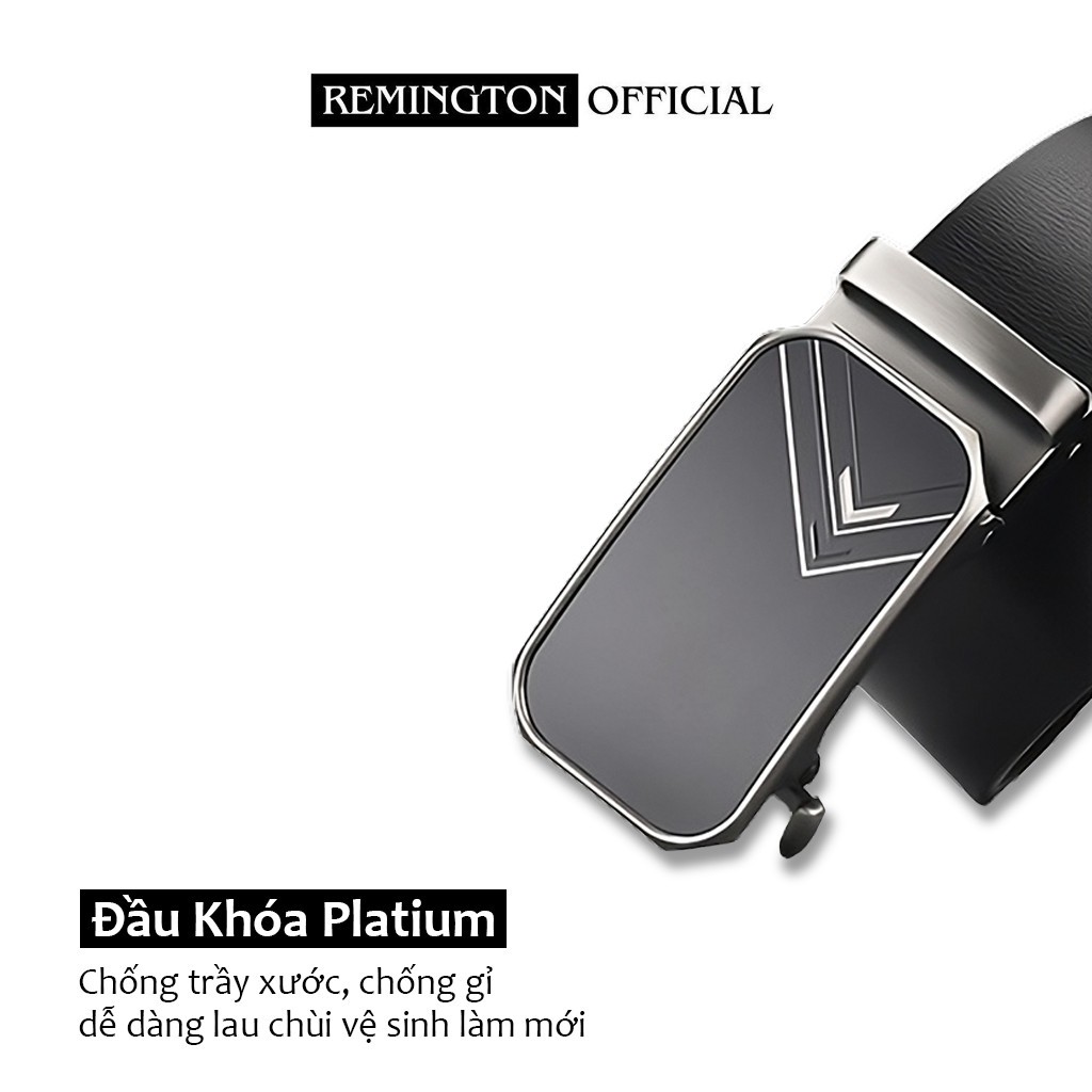 Thắt lưng nam da bò thật Remington Emery khóa tự động cao cấp fullbox, thiết kế tinh tế, bảo hành 12 tháng_thumbnail_3