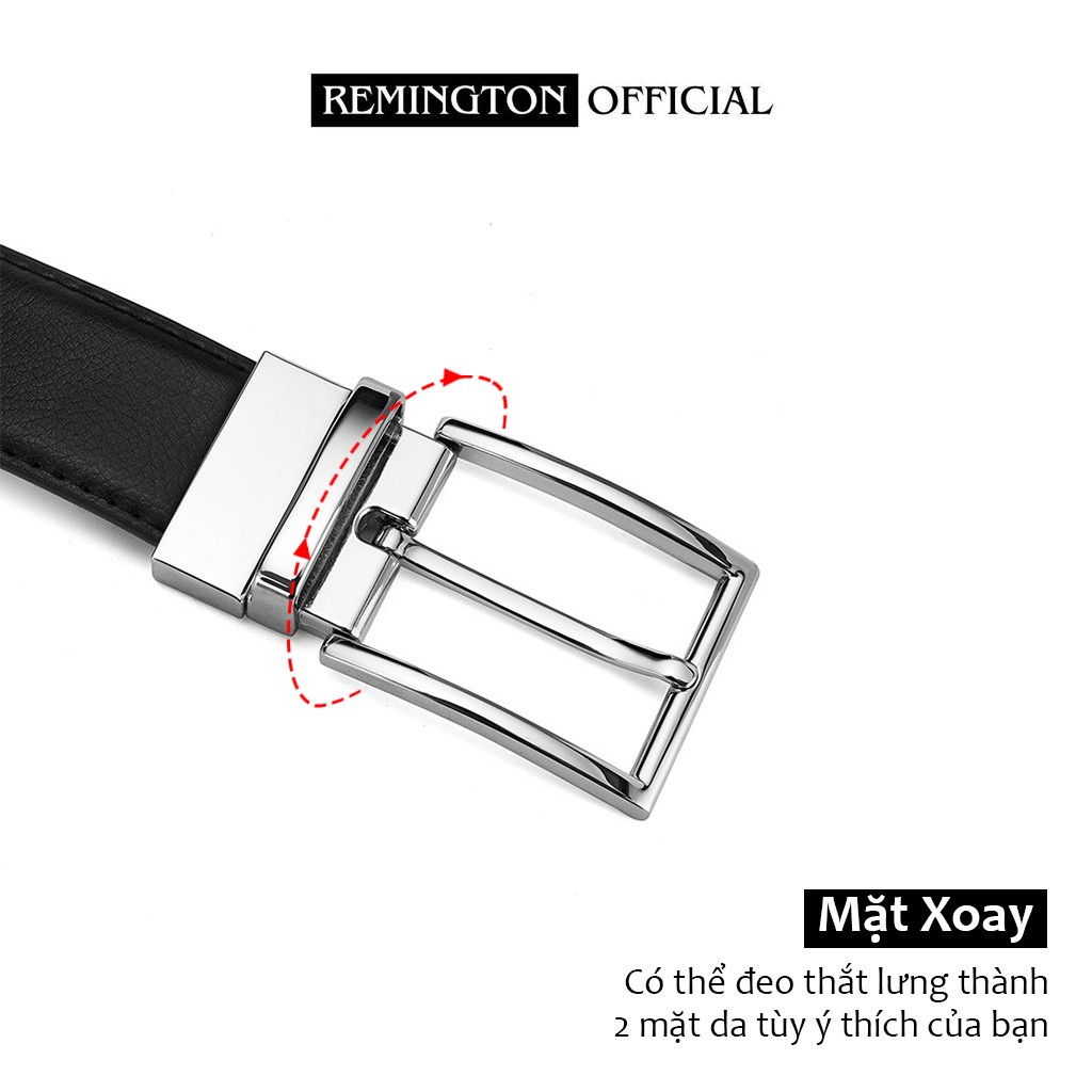 Thắt lưng nam da thật Remington Raymond khóa xoay hai chiều cao cấp fullbox, thiết kế tinh tế, bảo hành 12 tháng_thumbnail_6