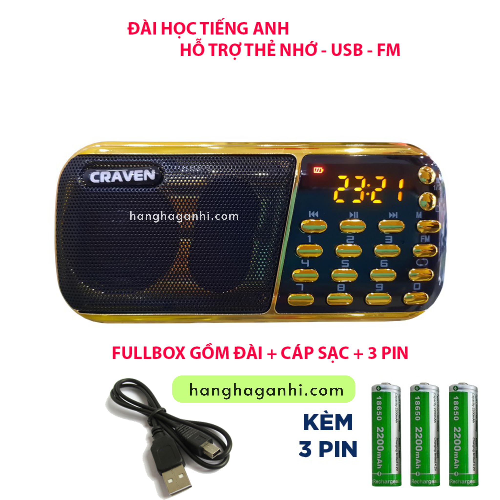 Loa Craven cho bé học tiếng Anh, đã kèm thẻ nhớ 8GB, 3 pin, dây sạc_thumbnail_0