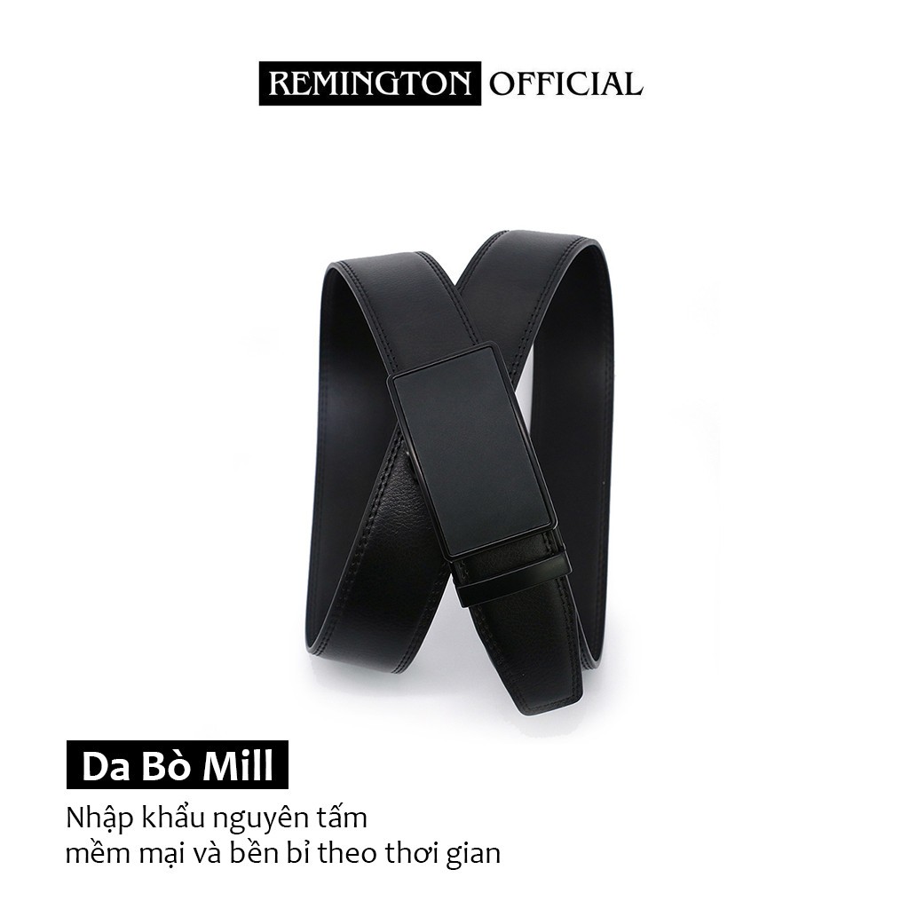 Thắt lưng nam da bò thật Remington Edward khóa tự động cao cấp fullbox, thiết kế basic, bảo hành 12 tháng_thumbnail_1