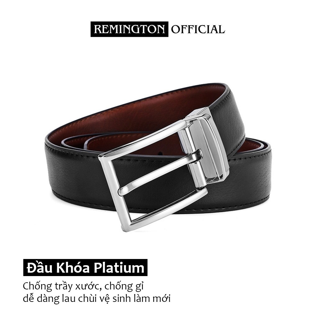 Thắt lưng nam da thật Remington Raymond khóa xoay hai chiều cao cấp fullbox, thiết kế tinh tế, bảo hành 12 tháng_thumbnail_1
