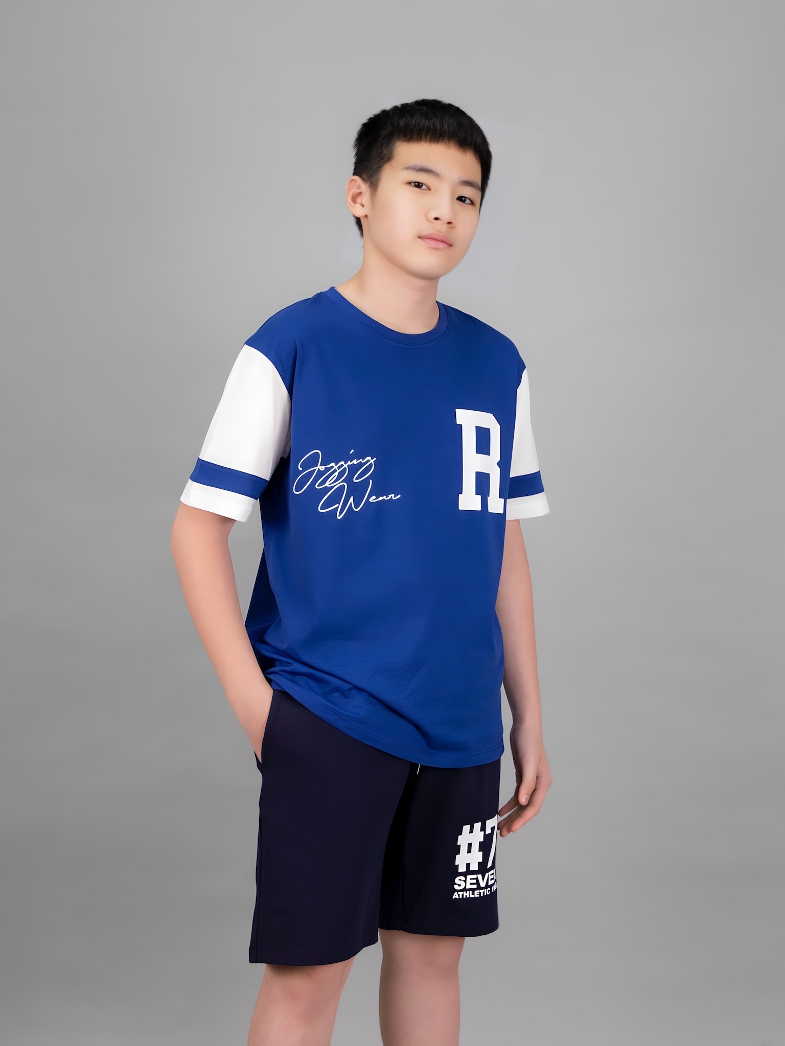 Áo phông coban phối trắng chữ R_thumbnail_2