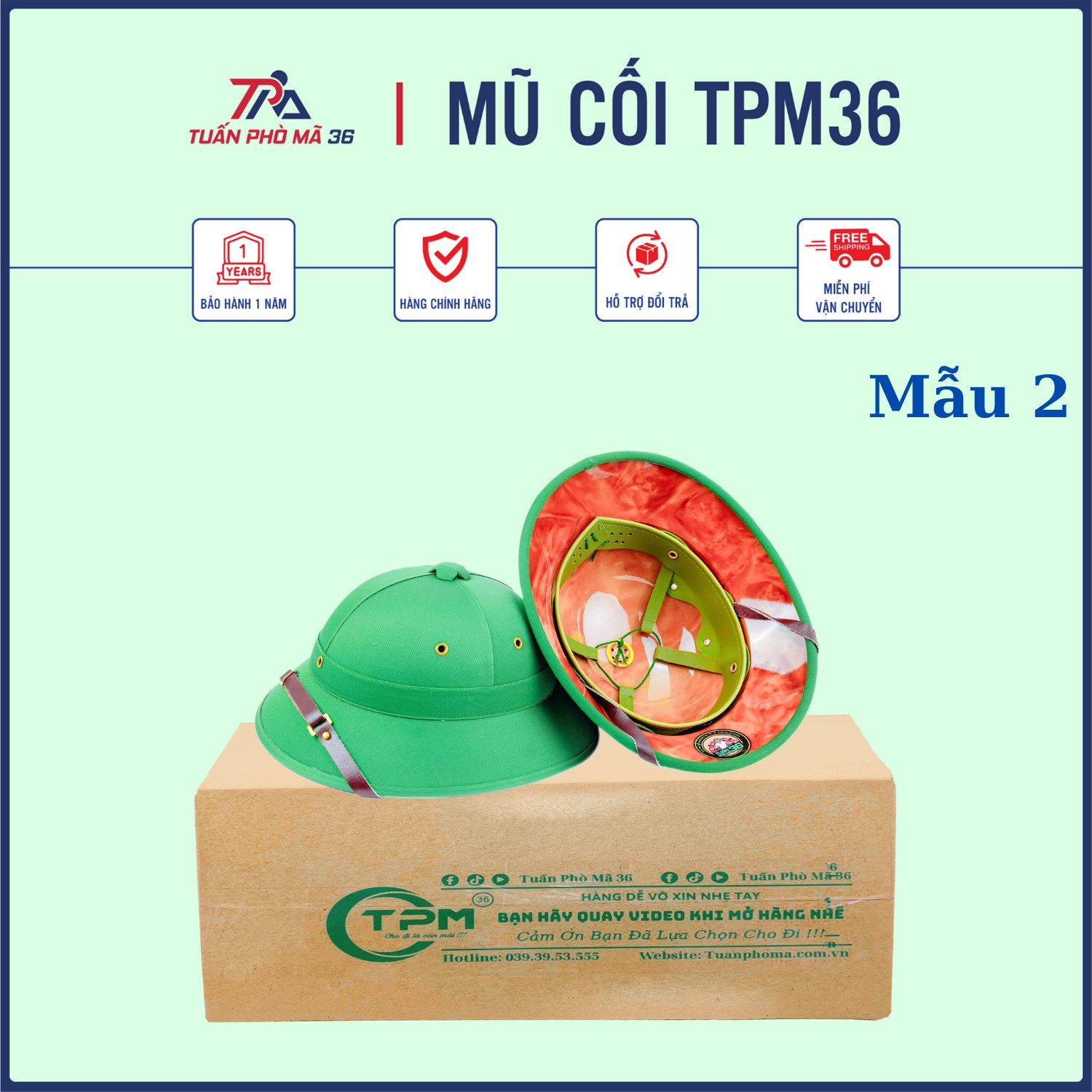 Mũ Cối Cốt Phíp Siêu Nhẹ Tuấn Phò Mã 36