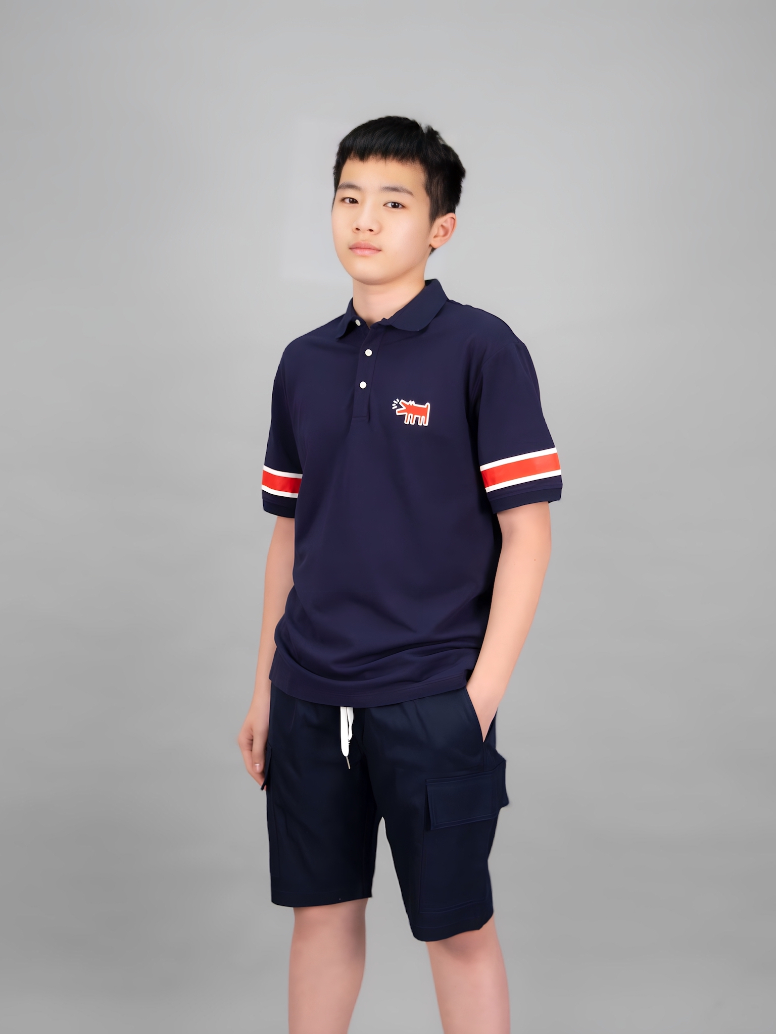 Áo polo navy in sọc đỏ_thumbnail_0