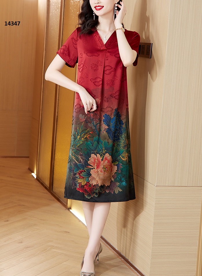 14347-Đầm suông lụa in hoa mẫu đơn _thumbnail_1