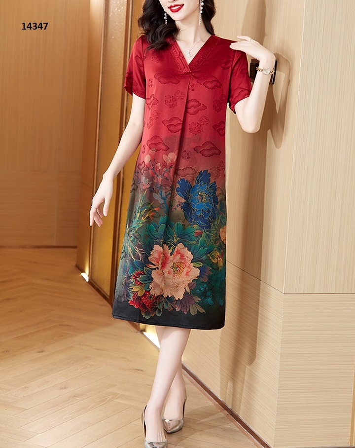 14347-Đầm suông lụa in hoa mẫu đơn _thumbnail_0
