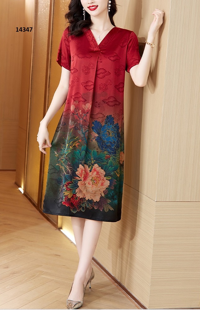 14347-Đầm suông lụa in hoa mẫu đơn _thumbnail_2