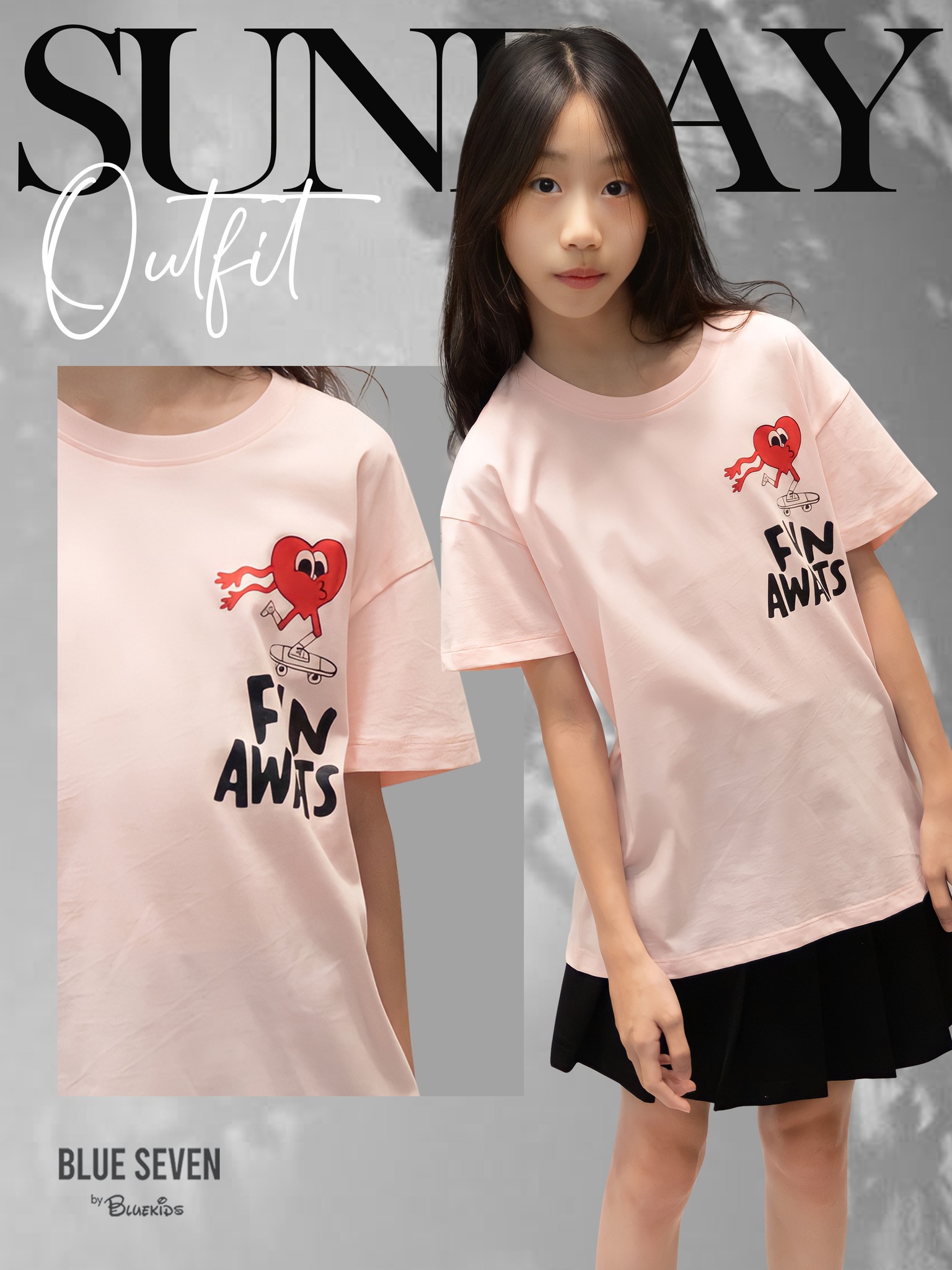 Áo phông hồng chữ FUN AWAITS_thumbnail_0