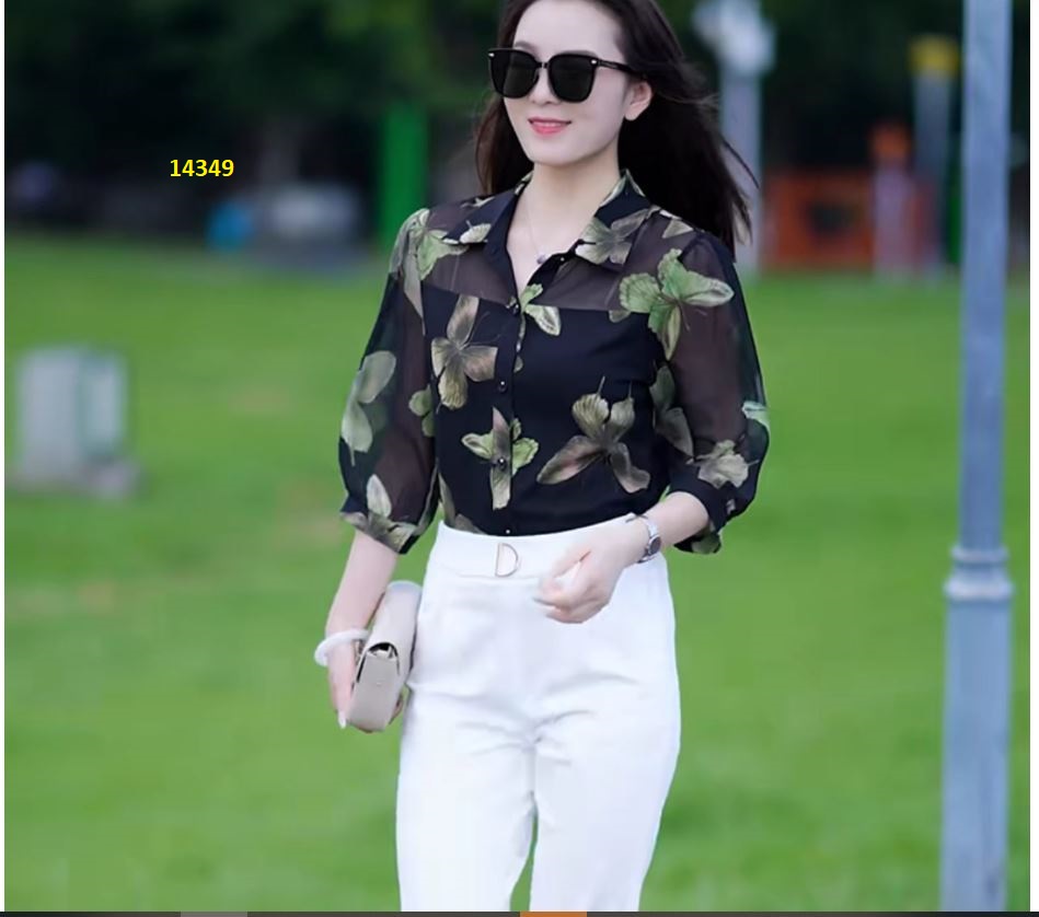14349-Áo sơ mi voan đen họa tiết hoa xanh_thumbnail_0