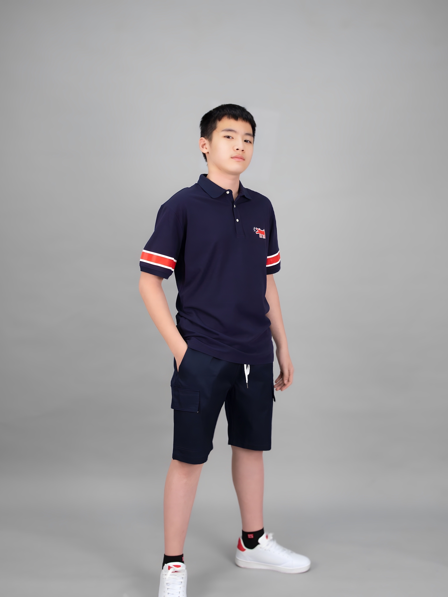Áo polo navy in sọc đỏ_thumbnail_1