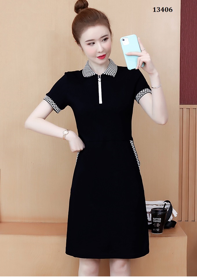 13406-Đầm suông chữ A phối viền sọc caro_thumbnail_3