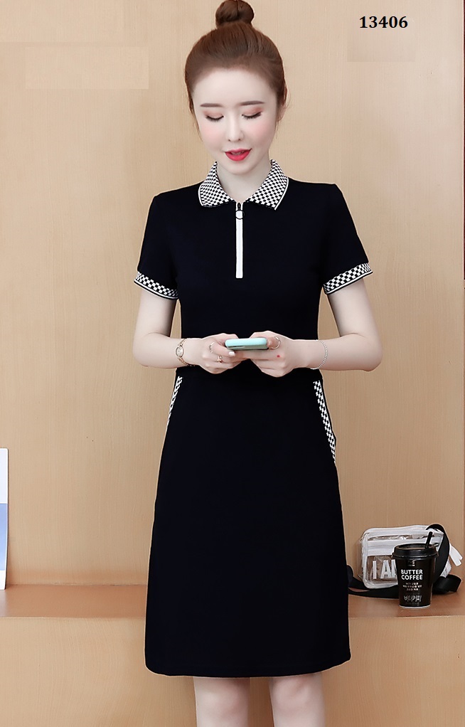 13406-Đầm suông chữ A phối viền sọc caro_thumbnail_2