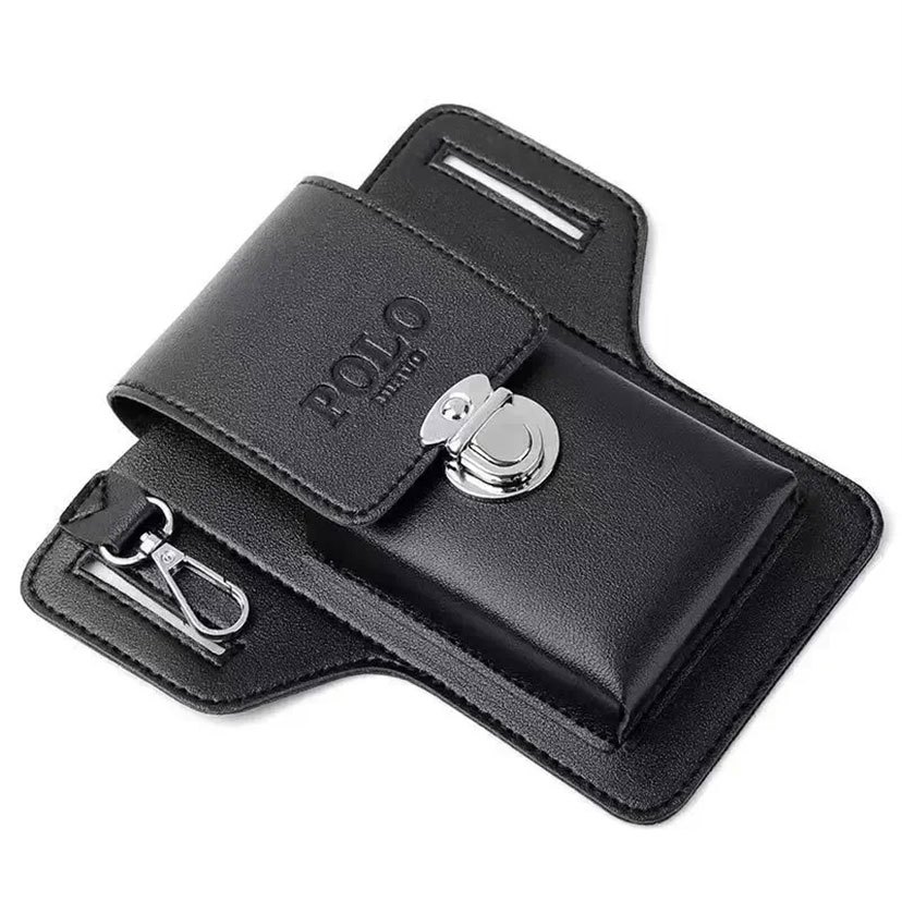 HUBO Men's Belt Leather Case Vertical Multifunctional Portable Phone Waistpack Card Bag Can Be Keyed Pu Leather Gift_thumbnail_8