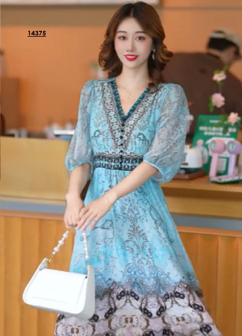 14375-Đầm voan xanh biển phối viền eo (voan+lót)_thumbnail_1