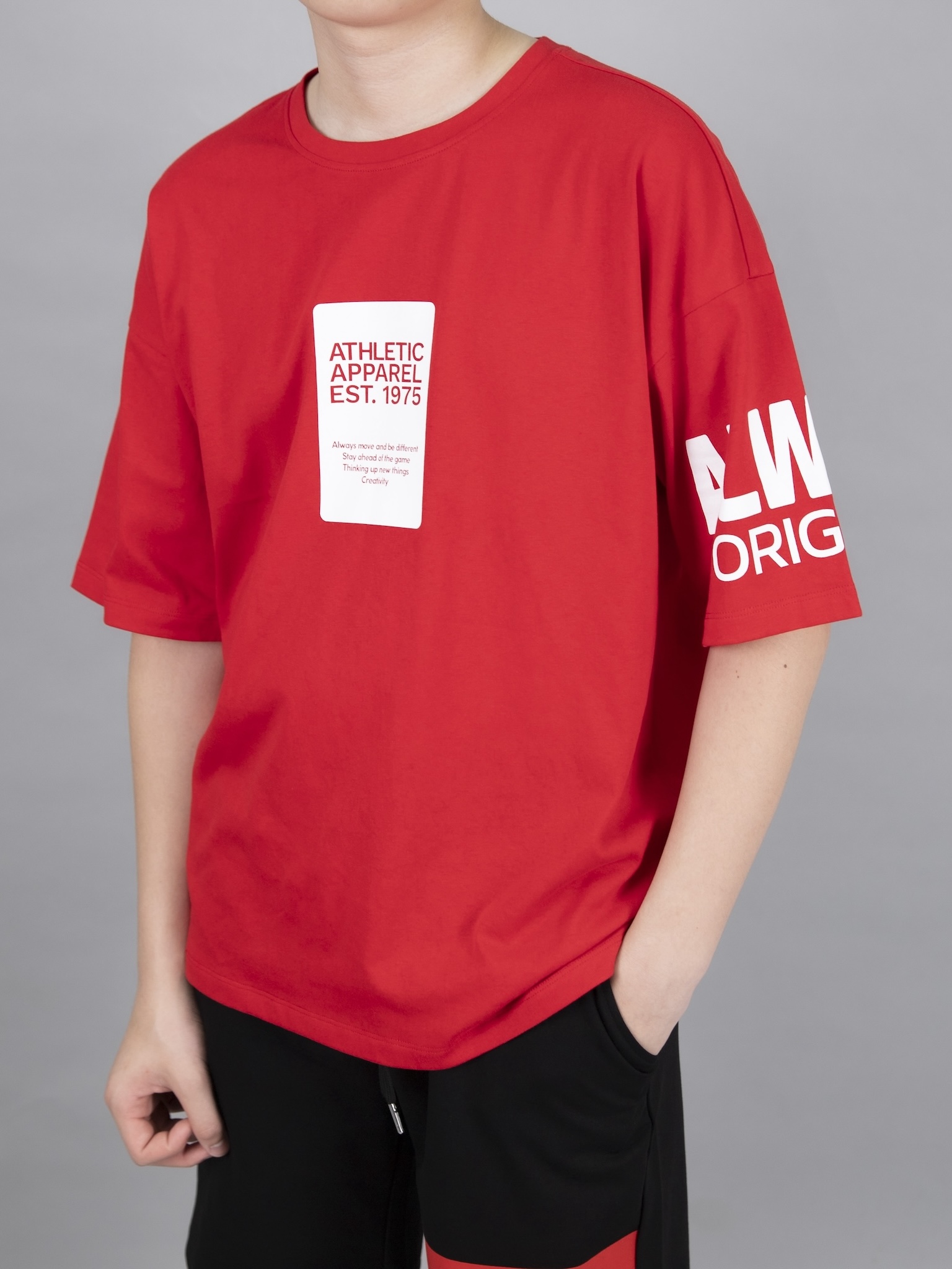 Áo phông dáng rộng đỏ ALWA_thumbnail_4