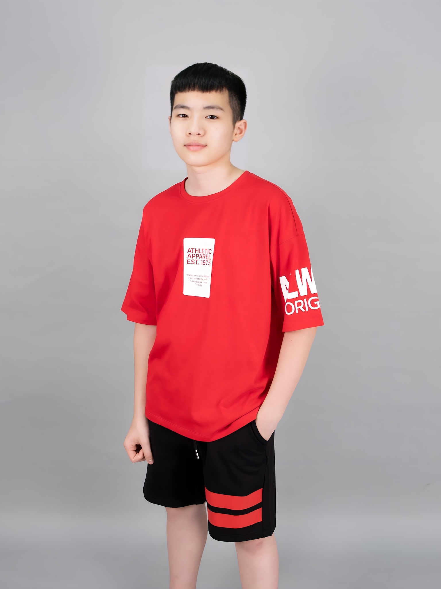 Áo phông dáng rộng đỏ ALWA_thumbnail_1