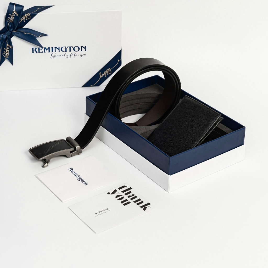 Set ví thắt lưng nam fullbox chính hãng Remington Harmony in free 3 ảnh và tặng kèm hộp, túi giấy làm quà tặng ny, bố_thumbnail_1