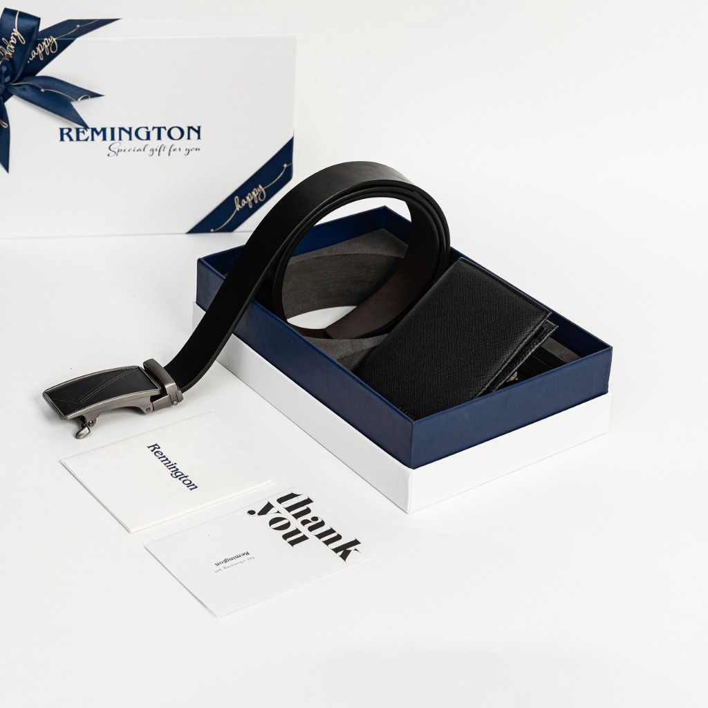 combo ví thắt lưng nam fullbox chính hãng Remington Mark in free 3 ảnh và tặng kèm hộp, túi giấy làm quà tặng ny hoặc bố_thumbnail_3