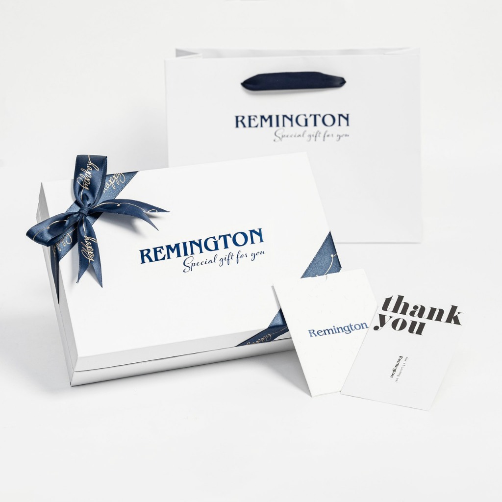 Combo hộp quà tặng cao cấp chính hãng Remington bao gồm hộp quà, túi giấy, thiệp cảm ơn và thiệp chúc mừng_thumbnail_2