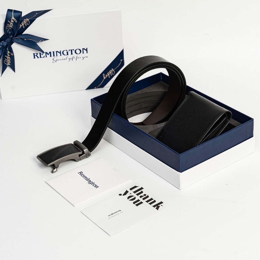 Set ví thắt lưng nam fullbox chính hãng Remington Mark in free 3 ảnh và tặng kèm hộp, túi giấy làm quà tặng người yêu,bố_thumbnail_2