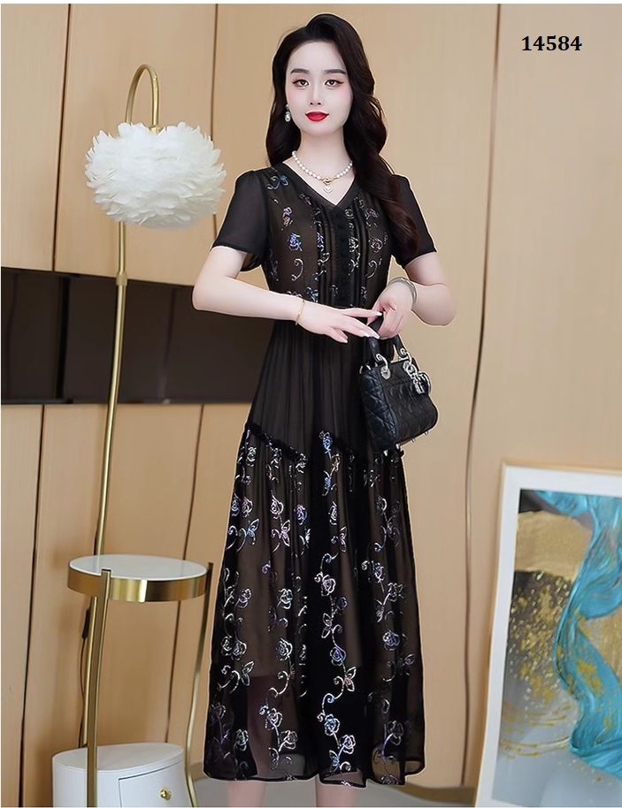 14584-Đầm voan thêu chỉ đa sắc cách điệu (voan. lót)_thumbnail_1