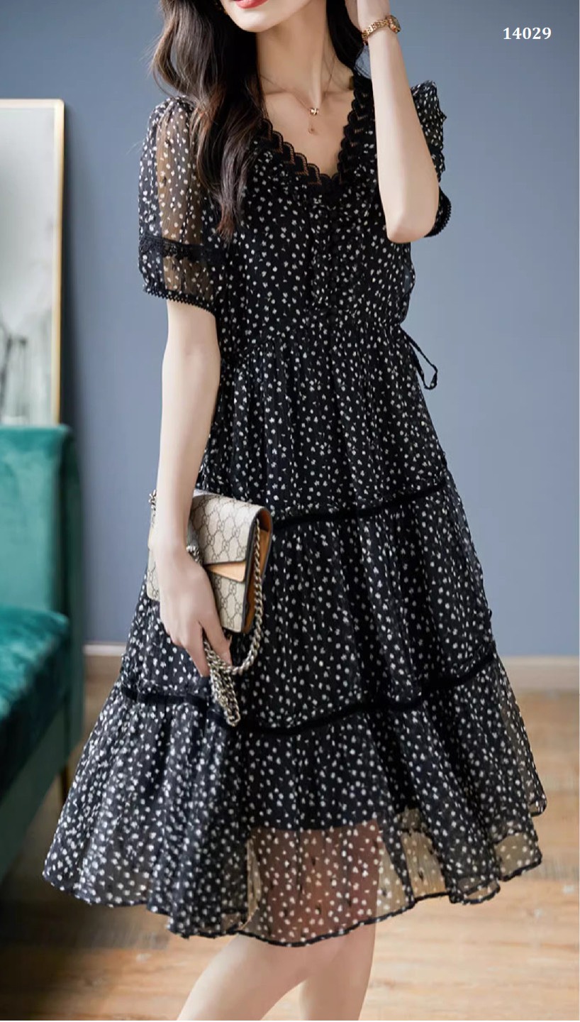 14029-Đầm voan họa tiết tim nhí, cổ tim nhấn viền tầng (voan,viền ren)FREESHIP_thumbnail_2