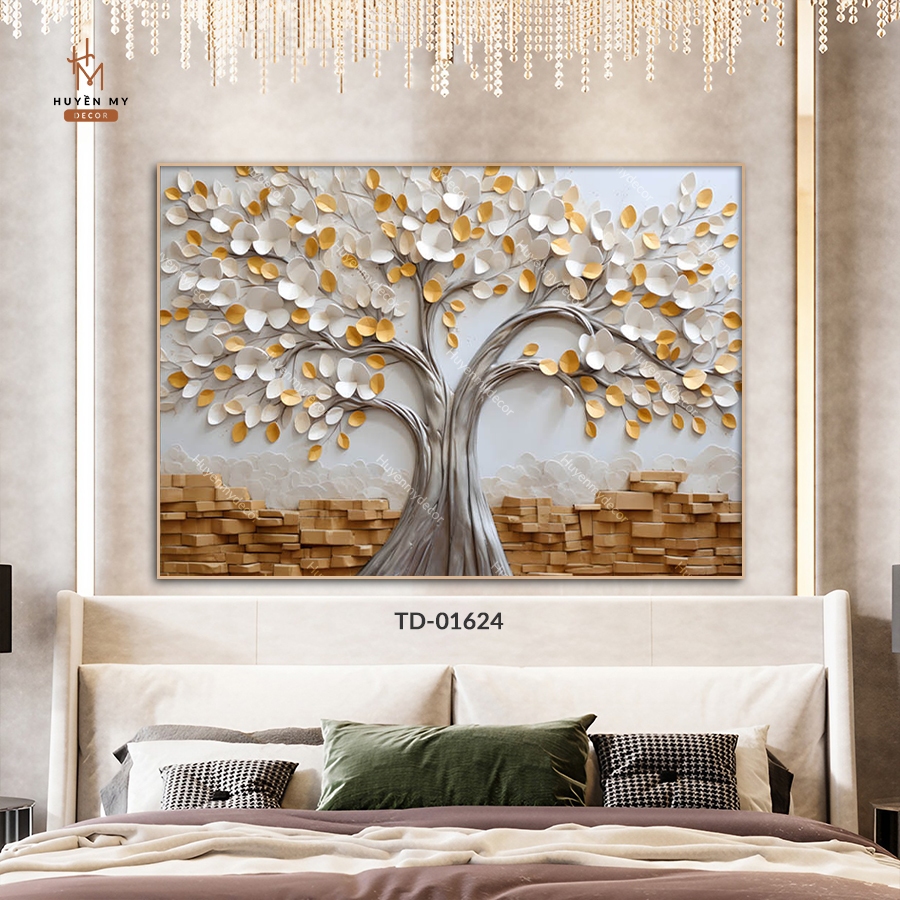 Tranh Tráng Gương Cây Kim Tiền Ý Nghĩa Phong Thuỷ; Thu Hút Tài Lộc Trang Trí Phòng Khách; Phòng Làm Việc