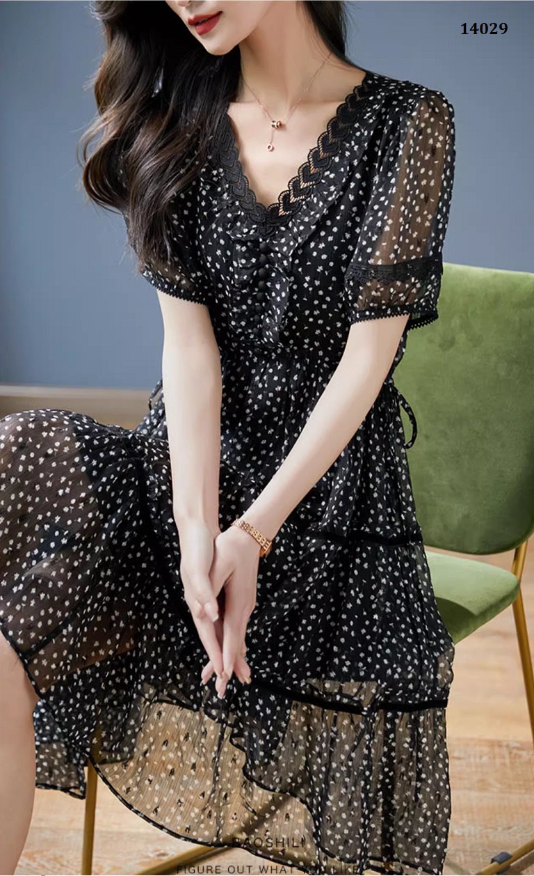 14029-Đầm voan họa tiết tim nhí, cổ tim nhấn viền tầng (voan,viền ren)FREESHIP_thumbnail_3