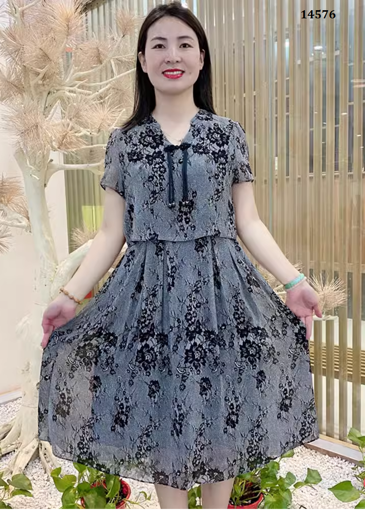 14576-Đầm xòe giả kiểu rời cổ  kết nút tàu (voan, lót)_thumbnail_2