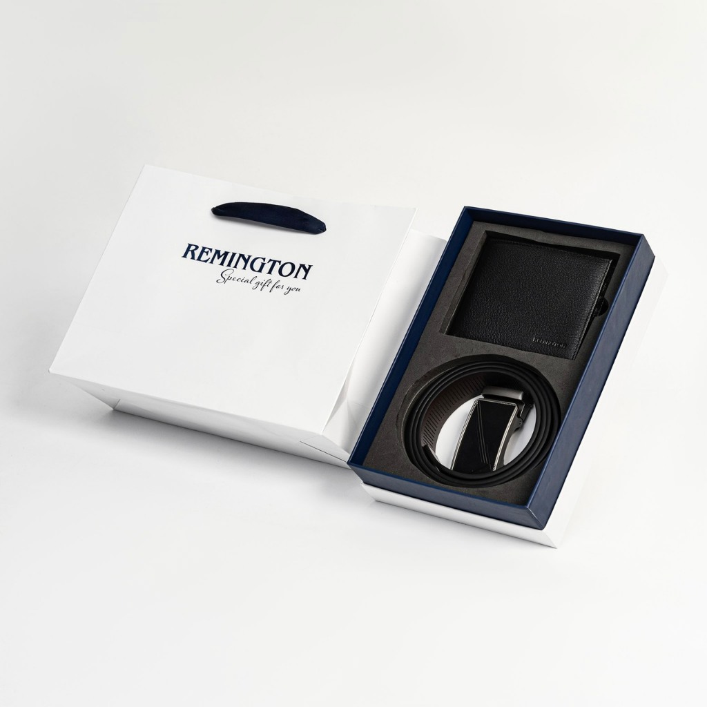Set thắt lưng ví nam fullbox chính hãng Remington Ralp in free 3 ảnh và tặng kèm hộp, túi giấy làm quà tặng ny hoặc bố_thumbnail_3