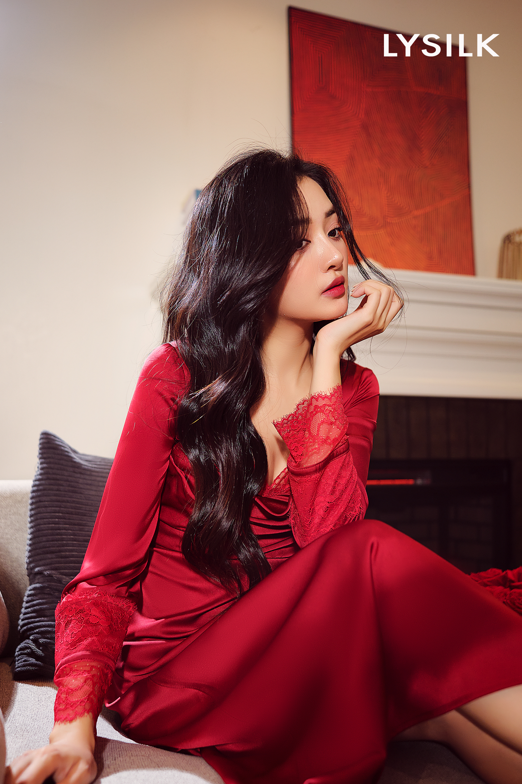 Váy ngủ dài tay, dáng dài V31_thumbnail_3