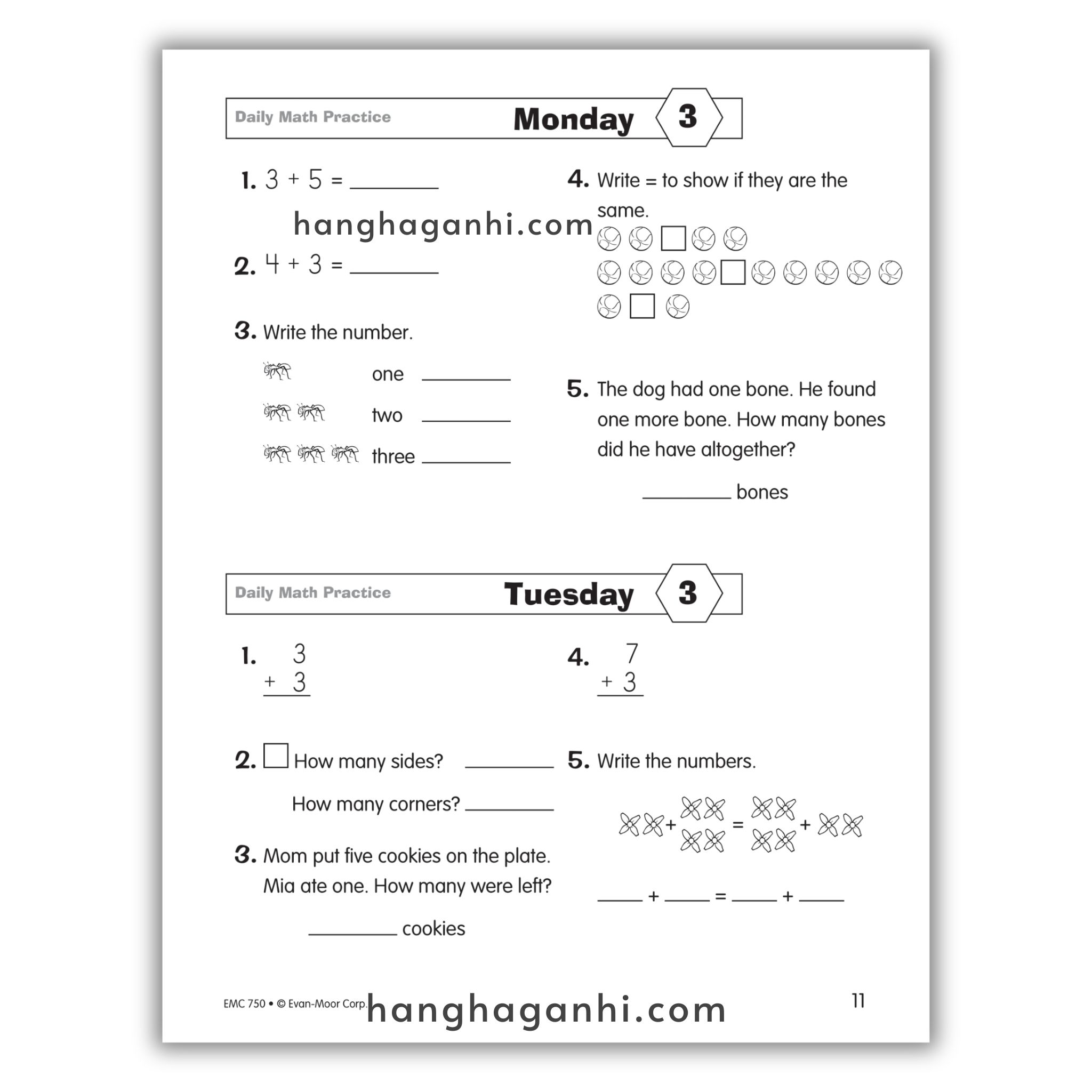 Daily Math Practice Grade 1- Sách Toán Tiếng Anh cho bé lớp 1_thumbnail_15