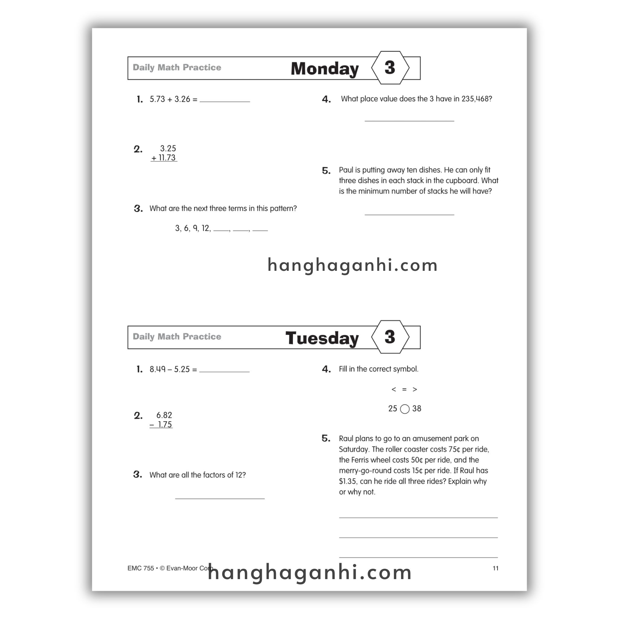 Daily Math Practice Grade 6- Sách Toán Tiếng Anh cho bé lớp 6_thumbnail_5