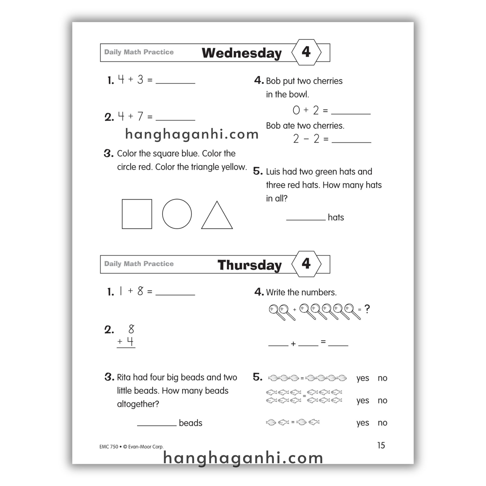 Daily Math Practice Grade 1- Sách Toán Tiếng Anh cho bé lớp 1_thumbnail_6