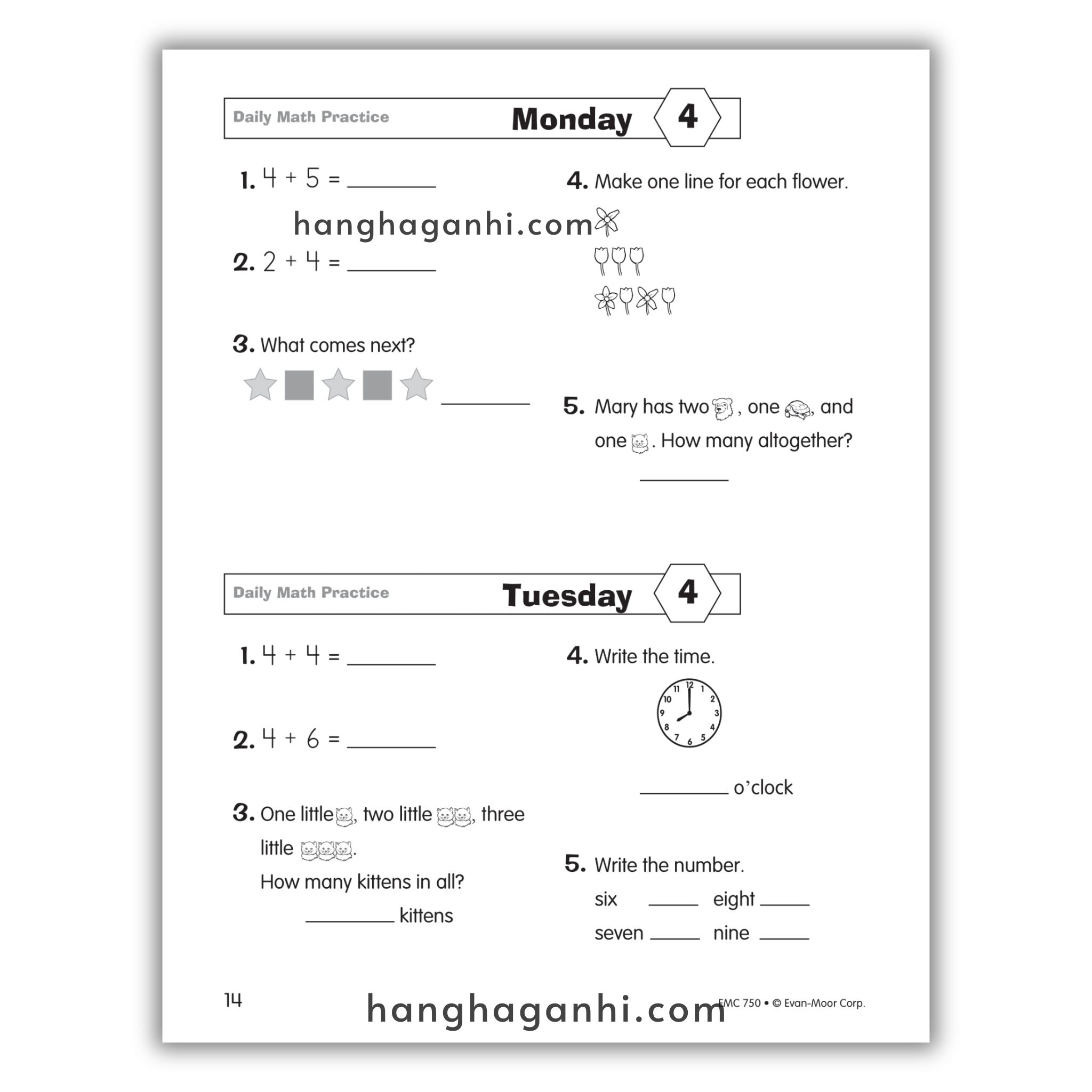 Daily Math Practice Grade 1- Sách Toán Tiếng Anh cho bé lớp 1_thumbnail_17